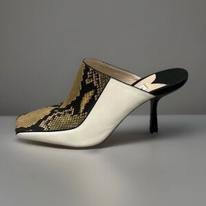 Jimmy Choo Snake Print Leather Mules